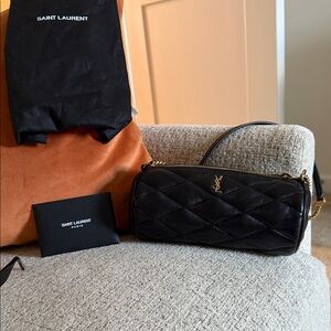 Saint Laurent Black Quilted Clutch